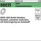 8 mm / Zinklamellenüberzug / HEICO-LOCK Kombi-Scheiben, Standard, paarweise verbunden, mit Sicherungsring aus Kunststoff
