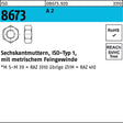 F. REYHER Sechskantmutter ISO 8673 M6x0,75 A2 – 100 Stück, Edelstahl, Feingewinde