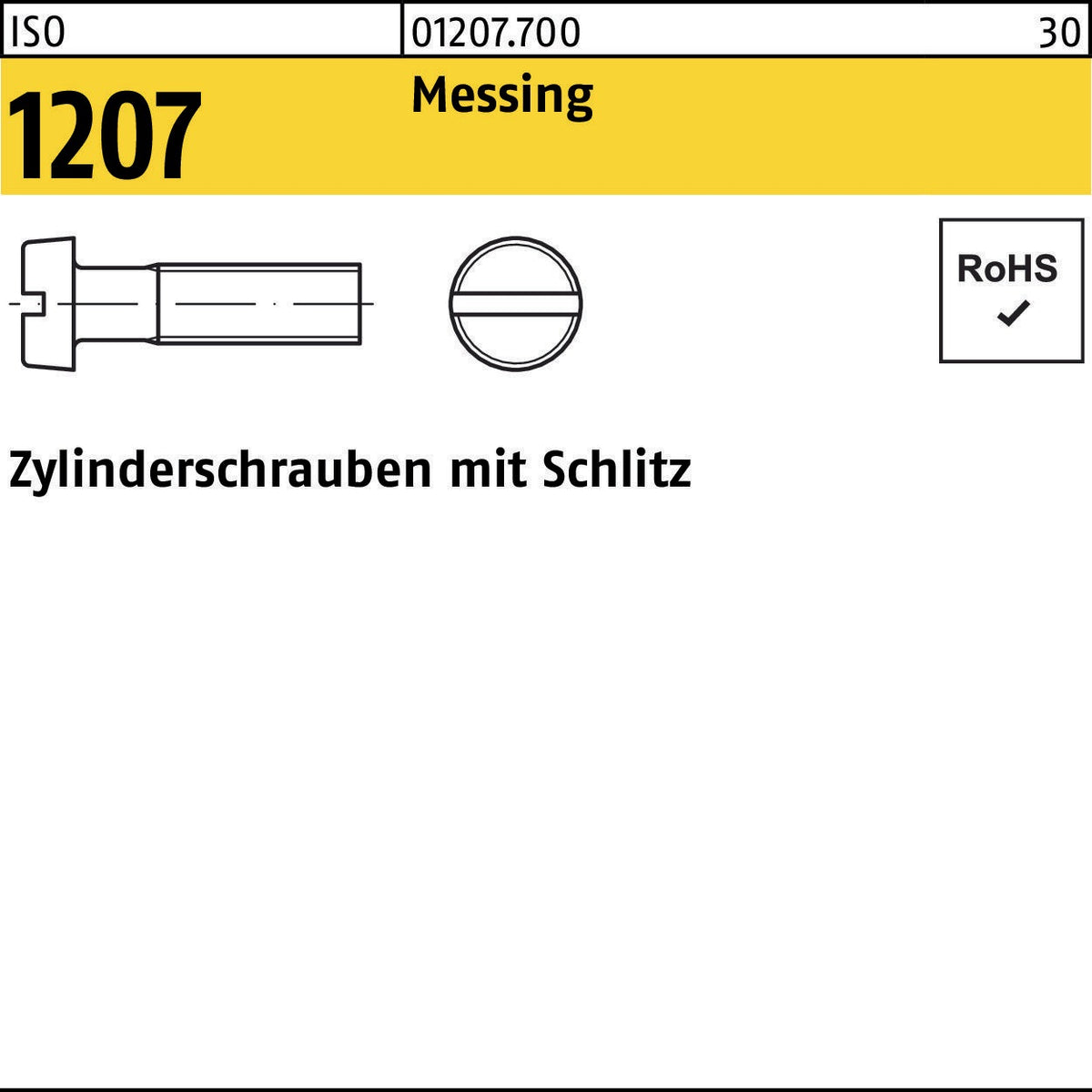 F. REYHER Zylinderschraube ISO 1207 Schlitz M5x40 Messing 500 Stück