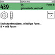 F. REYHER Sechskantmutter DIN 439/ISO 4035 Form B M2 verzinkt