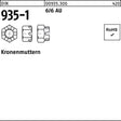 Kronenmutter DIN 935-1 M6 von F. REYHER – 500 Stück Automatenstahl 6/6 AU