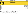 Rändelmutter DIN 467 niedrige Form M3 Messing von F. REYHER – 100 Stück