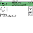 F. REYHER Unterlegscheiben DIN 125-1 B 5,3x10x1 Stahl 140 HV galvanisch verzinkt 100 Stück