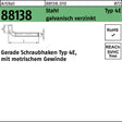 REYHER Schraubhaken R 88138 Typ 4E gerade M4x40x10 Stahl verzinkt 100 Stück