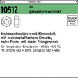 F. REYHER Sechskantmutter ISO 10512 M10x1 mit Klemmteil, galvanisch verzinkt