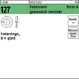 F. REYHER Federring DIN 127 Form B 2 mm Federstahl galvanisch verzinkt 1000 Stück