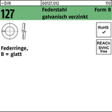 Federringe DIN 127 B 12 mm von F. REYHER – 500 Stück Federstahl galvanisch verzinkt