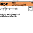 FISCHER Mauerschraube MR 8x70 Stahl galvanisch verzinkt – 25 Stück