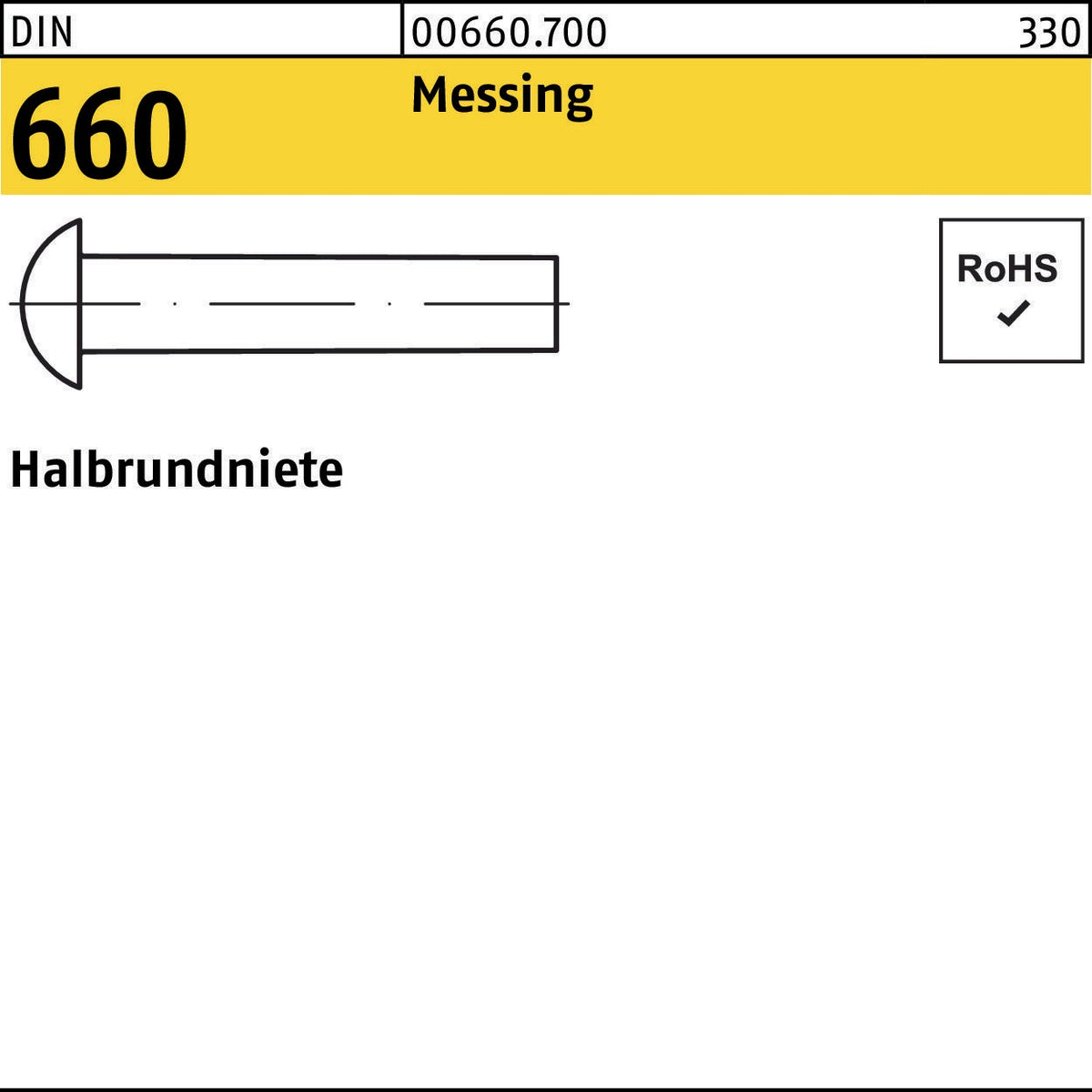 Halbrundniete DIN 660 2x4 mm Stahl 1000 Stück von F. REYHER