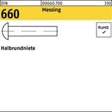 Halbrundniete DIN 660 2x4 mm Stahl 1000 Stück von F. REYHER