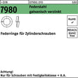 Federring DIN 7980 für Zylinderschrauben 16 mm Federstahl verzinkt 250 Stück