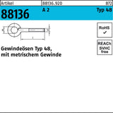 REYHER Gewindeöse R 88136 Typ 48 M3x10 D5 Stahl verzinkt