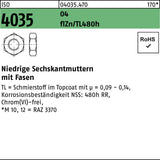 Sechskantmutter ISO 4035 niedrig M6 von F. REYHER – 100 Stück, verzinkt, Automatenstahl