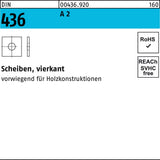 Vierkant-Unterlegscheiben DIN 436 Stahl 11 x 30 x 3 mm, 100 Stück von F. REYHER