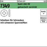F. REYHER DIN 7349 Scheiben 19x44x8 mm Stahl 100 HV