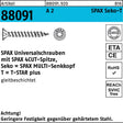 SPAX Seko-T Universalschrauben A2 Edelstahl 4 x 60/50 mm T-STAR plus T20
