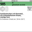 F. REYHER Sechskantmutter DIN 985 Klemmteil M8 10 galv. verzinkt 500 Stück