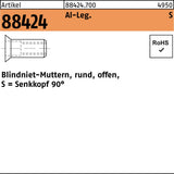 Blindnietmutter R 88424 SEKO M4 /1,5-3,5 Stahl galvanisch verzinkt 500 Stück