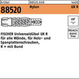 FISCHER Universaldübel UX 6x35 Nylon – 100 Stück für alle Wände