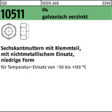 Sechskantmutter ISO 10511 mit Klemmteil M3 von F. REYHER – 1000 Stück, galvanisch verzinkt