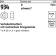 F. REYHER Sechskantmutter DIN 934 M8x1 Schwarz – 100 Stück Feinmetrisches Gewinde