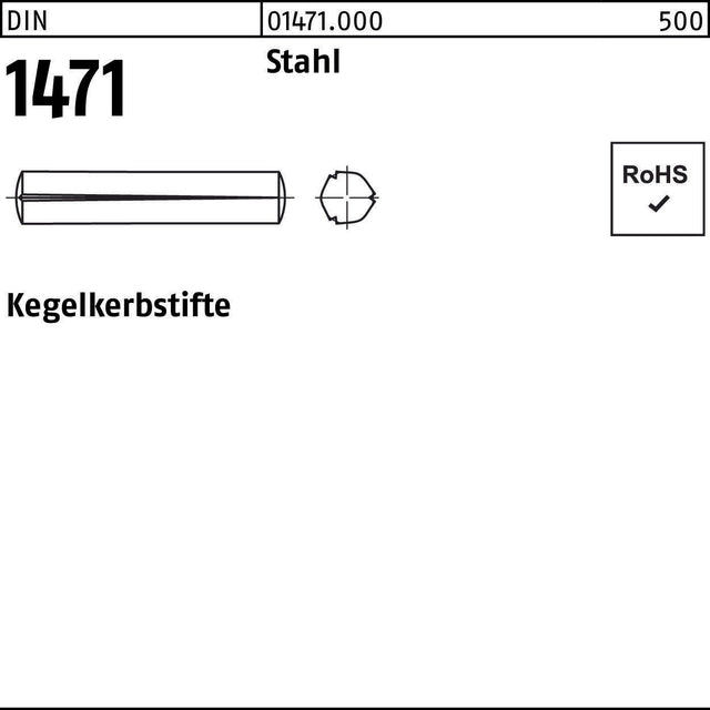 F. REYHER Kegelkerbstift DIN 1471 1,5 x 6 mm Stahl – 250 Stück