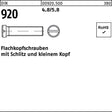 F. REYHER Flachkopfschraube DIN 920 mit Schlitz M3x3, 100 Stück, 4.8/5.8