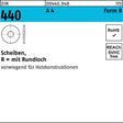 F. REYHER Scheibe DIN 440 R 5,5x18x2 A4 – 100 Stück Unterlegscheiben
