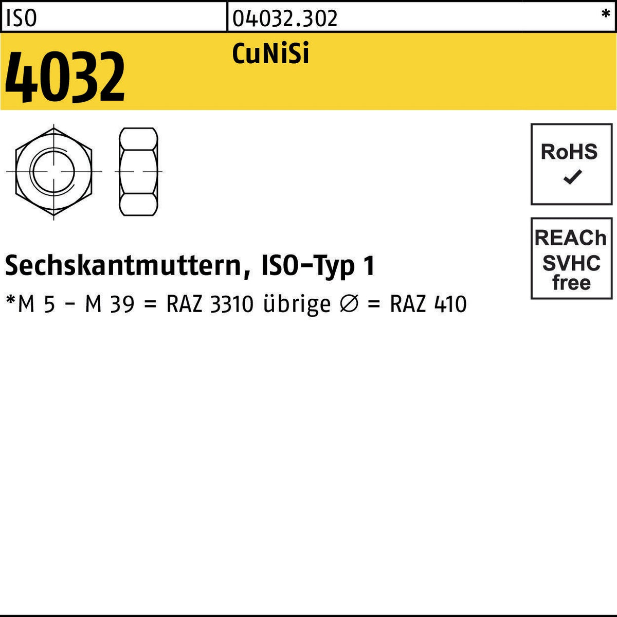 Sechskantmutter ISO 4032 M24 – 25 Stück von BUFAB, Festigkeitsklasse 12