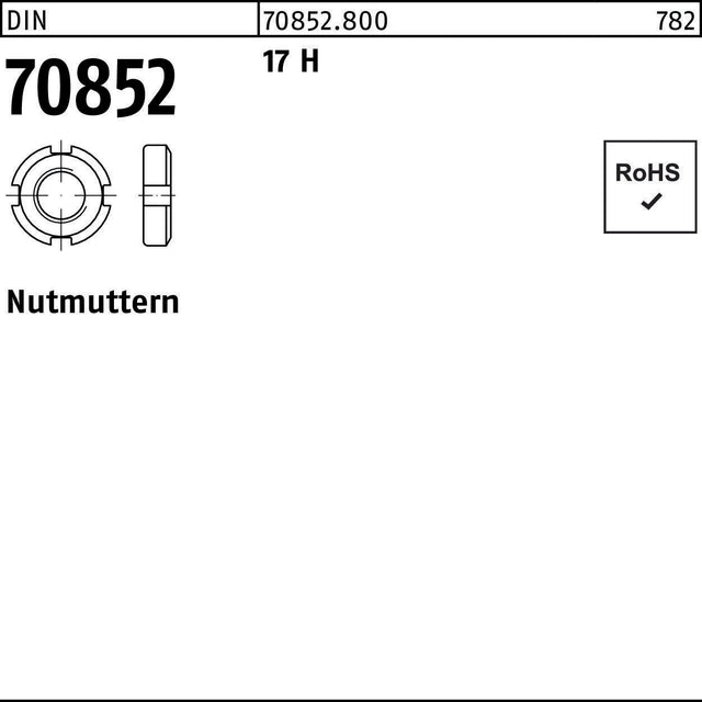F. REYHER Nutmutter DIN 70852 M10x1 – 25 Stück, Werkstoff 17 H