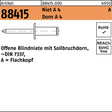 FLAKO Blindniete R 88415 Flachkopf 3x6 mm A4/A4 – 500 Stück