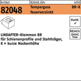 LINDAPTER Klemme R 82048 GTW 40 BR 12/4,0 Temperguss galvanisch verzinkt