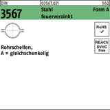 F. REYHER Rohrschelle DIN 3567 gleichschenkelig A 22/NW 15 Stahl grundiert 100 Stück
