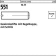 F. REYHER Gewindestift DIN 551 mit Kegelkuppe und Schlitz M12x60 – 50 Stück