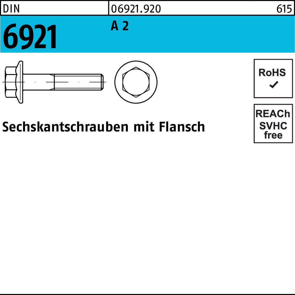 F. REYHER Sechskantschraube DIN 6921 Flansch M5x10 A2 – 200 Stück