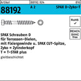 SPAX Holzbauschraube R 88192 Zylinderkopf T-STAR 5x40/22 T25 A2 CUT-Spitze 200 Stück