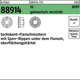 REYHER Sechskantflanschmutter R 88914 Sperr-Ripp M5