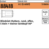 Blindnietmutter R 88418 SEKO M4 Stahl verzinkt 500 Stück