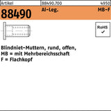 FLAKO Blindnietmutter R 88490 M4/0,5 Stahl verzinkt 500 Stück