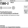 F. REYHER Flachkopfschraube ISO 7380-2 M10x35 mit Bund und Innensechskant, 100 Stück, Festigkeitsklasse 10.9