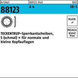 TECKENTRUP Sperrkantscheibe R 88123 S 4x8,2x0,8 mm Federstahl zinklamellenbeschichtet 1000 Stück