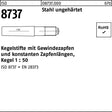 F. REYHER Kegelstifte ISO 8737 mit Gewindezapfen 5x40 mm Stahl ungehärtet