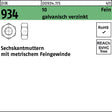 F. REYHER Sechskantmutter DIN 934 M8x1 10 galvanisch verzinkt 100 Stück