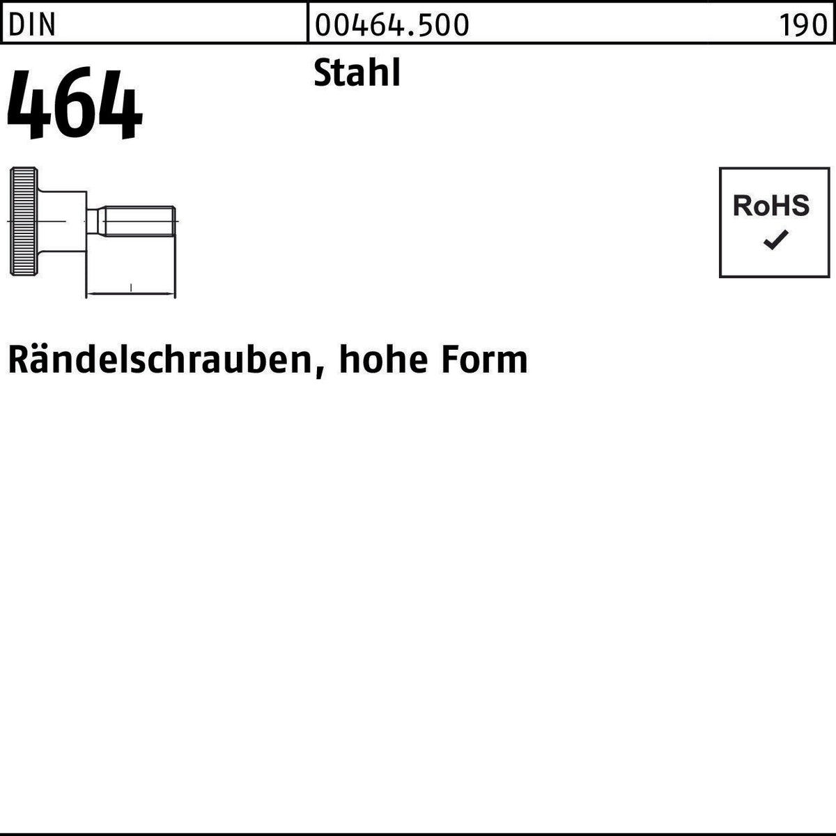 Rändelschraube DIN 464 hohe Form M5 x 25 mm aus Stahl – 25 Stück von F. REYHER