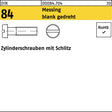 F. REYHER Zylinderschraube DIN 84 M1x2 Messing blank gedreht 100 Stück