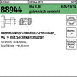 HALFEN Hammerkopfschraube R 88944 M16x60 mm mit Sechskantmutter, 25 Stück, galvanisch verzinkt