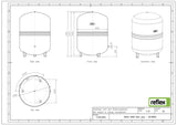 Reflex N 50 Membran-Druckausdehnungsgefäß, grau, 6 bar, 50 Liter, stehend