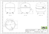 Reflex N 50 Membran-Druckausdehnungsgefäß, grau, 6 bar, 50 Liter, stehend
