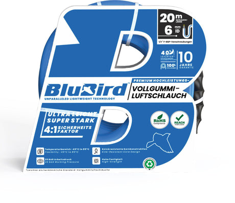 RIEGLER Werkstattschlauch-Set BluBird 10 m, ID 6 mm, AD 12 mm mit Sicherheitskupplung