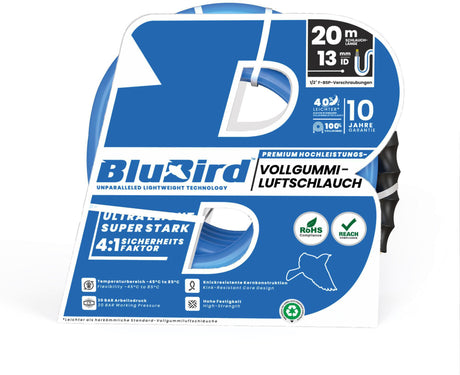 RIEGLER Werkstattschlauch-Set BluBird 10 m, ID 6 mm, AD 12 mm mit Sicherheitskupplung
